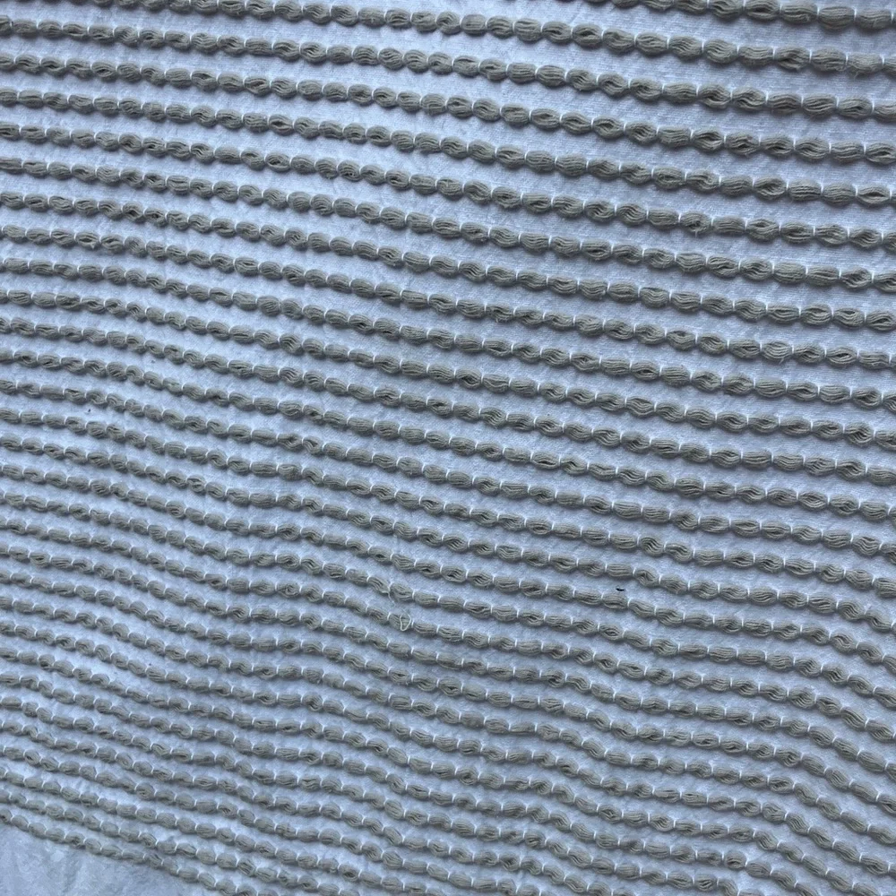 Caro Home 100% cotton shower curtain with woven accent blue, gray, white perfect